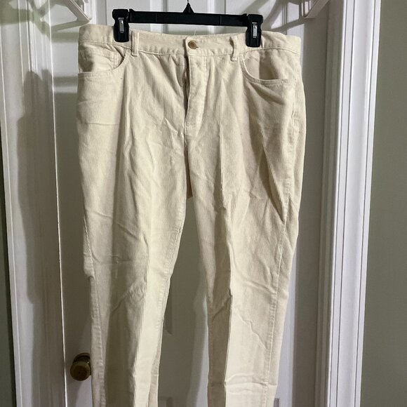 Cream Corduroy Pants - Picture 1 of 2